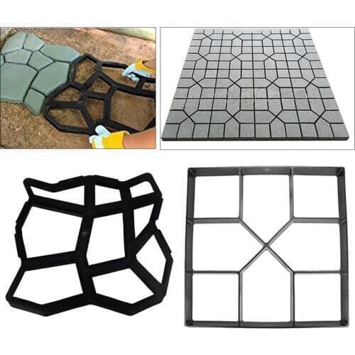 2 Pieces Garden Pathway Stepping Stones Mold Lawn Backyard Tile Mould Making