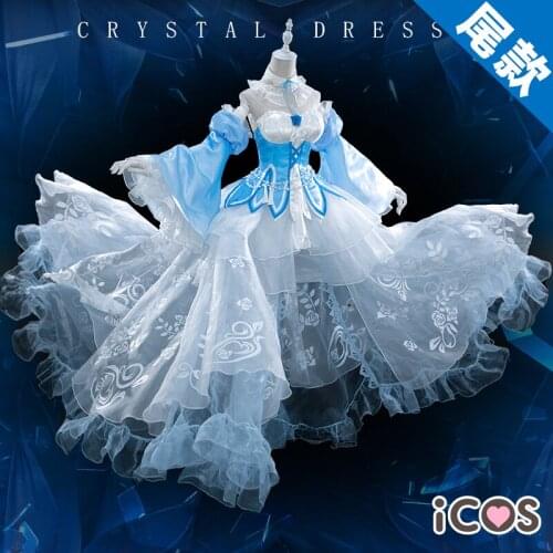 2020 Re:Life in a different world from zero Rem Ice Crystal Dress Cosplay Costume Rem Ice Crystal Gorgeous Uniforms H
