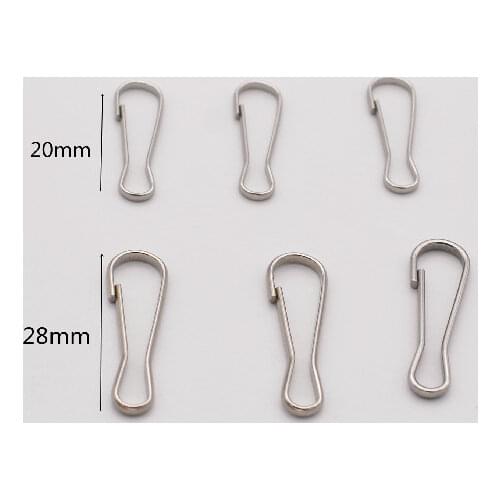 100pcs Stainless Steel Snap Spring Clip Hooks Rings Buckle Keychain Lanyards Zipper Hanging Buckle Keychaine Keyring Accessory