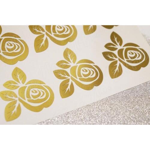 42 Rose Stickers DIY Decor Rose Decal Wedding Invitation Seals Envelope Seal Bachelorette Party Removable vinyl Wall Decal B253