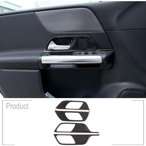 For Mercedes Benz B Class W247 X247 GLB B200 2019 2020 ABS Carbon Fiber Style Car Inner Door Handle Cover Trim Frame