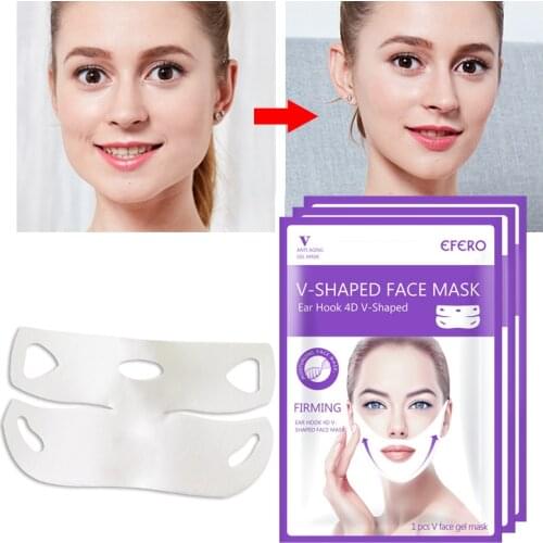 EFERO Double V Shaped Face Mask Moisturizing Lifting Visage Chin Neck Face V Shape Lifting Mask Mask To Slim Firm Skincare TSLM1