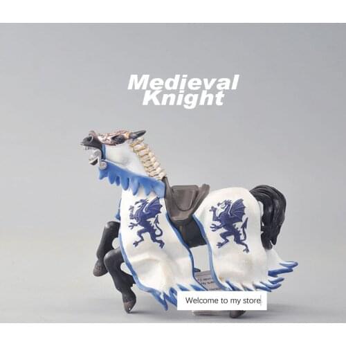 Pvc figure Genuine medieval Warrior Knight horse model toy 1/18