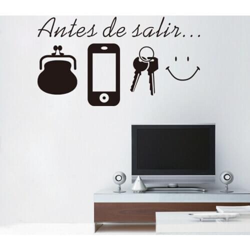 Spanish English Quotes Don't Forget wall sticker Door wall decoration sticker Decals for Daily Before Leaving reminder Mural