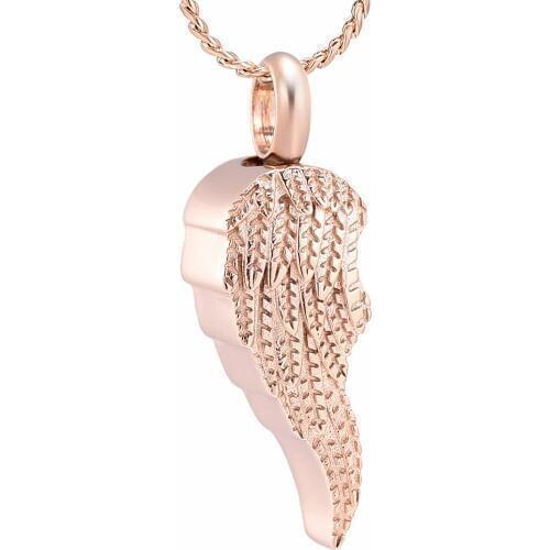 K001 Infinity Angel Wing Cremation Jewelry for Ashes Pendant Holder Urns Pet/Human Stainless Steel Memorial Funeral Necklace