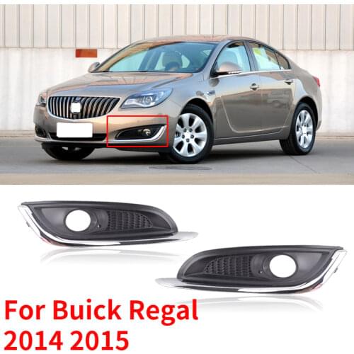 CAPQX 2Pcs For Buick Regal 2014 2015 Front Bumper Fog Light Hood Cover Lid Chrome Fog Lamp Frame Cap Trim Housing Garnish Shell