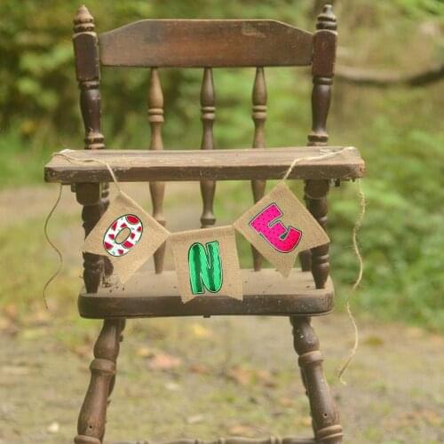 Summer fruit Watermelon themed girl first 1st one in a melon year old Birthday party High Chair decoration Banner Photo Prop