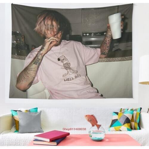 Lil Peep Picture of him chilling tapestry Cover Beach Towel Picnic Yoga Mat Home Decoration Wall Hanging