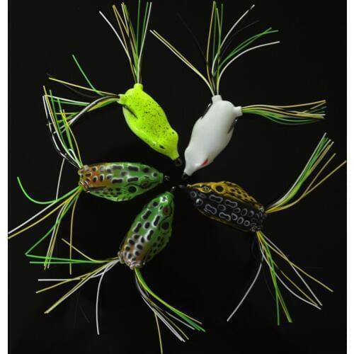 MNFT NEW 1PC Soft Tube Bait Japan Plastic Fishing Lures Frog Lure Treble Hooks Topwater Ray Frog 6.0CM 13G Artificial Soft Bait