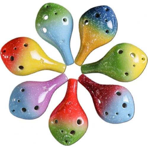 Ocarina 6 Hole Musical Instrument Wine Bottle Style Alto C Ocarina Flute Instrument With White Ocarina Ceramic Hand Stand Base