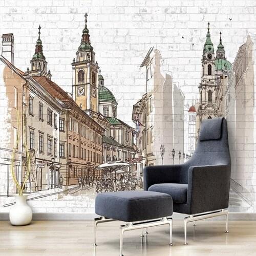 Custom Mural Wallpaper European Abstract City Street View 3D Poster Living Room Bedroom Background Photo Wall Paper 3D Modern