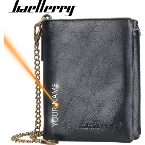 2022 New Customized Men Wallets Chain Zipper High Quality Short 10 Card Holders Male Purse Coin Holder Wallets For Boy