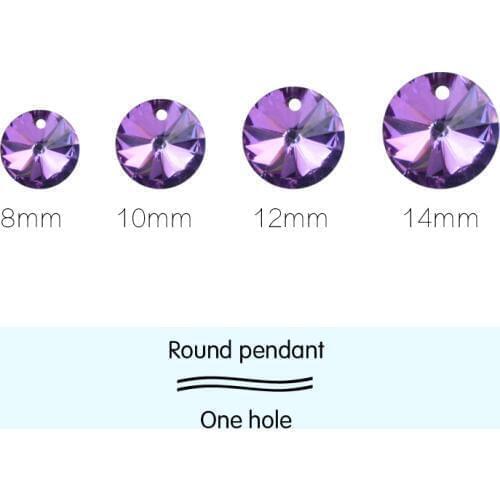 New style purple glass rhinestones for clothing dresses. Multi-size decorative crystals with gems sewn on rhinestone pendants