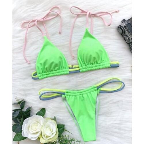 Sexy Bikini Micro Swimwear Swimsuit 2021 Bathing Suit Biquini Green Swimming Suit for Women Maillot De Bain Femme Swim Suit
