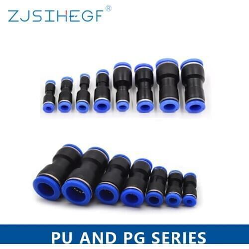 PU/PG Pneumatic Quick Fitting Cylinder 4/6/8/10/12/14/16MM Air Water Hose Straight Type Connector Valve Connect Tube