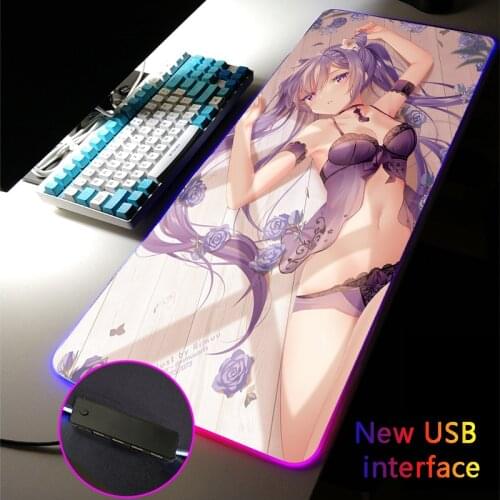 Genshin Impact Customized RGB Mouse Pad USB Hub MousePads Four USB Docking Dock Typec Interface Multi-interface Mousepad DeskMat