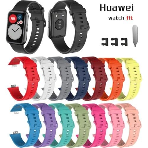 Silicone Smartwatch Replacement Part Sport Wrist Watchband For Huawei Watch Fit Strap Smart Wristband Bracelet Band Accessories