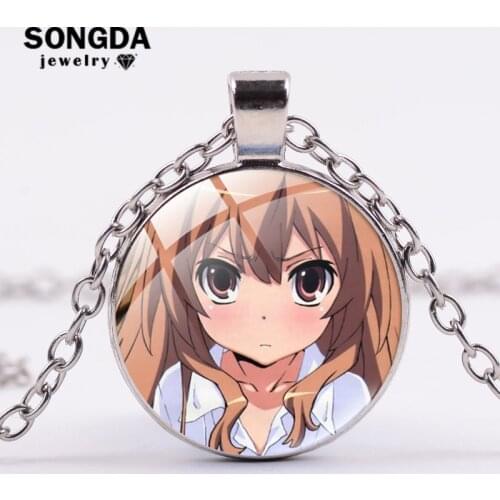 SONGDA Hot Sale TIGER×DRAGON! Aisaka Taiga Necklace Toradora! Egirl Punk Metal Chain Necklace for Women Otaku Gift Anime Jewelry