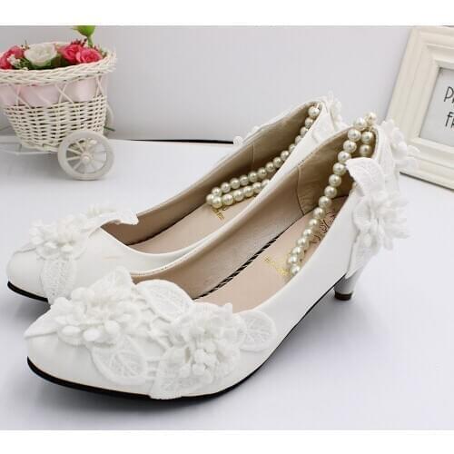 BaoYaFang Bridal Wedding Shoes White three-dimensional flower shoes handmade foot chains wedding shoes wedding photo shoes