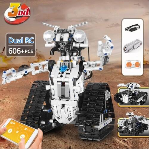 Technical RC Tracked Robot Tank Electric Building Blocks APP Programming Remote Control Bricks Creator Kids Toys Boys Gifts