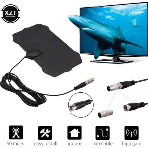 TV Antenna Indoor Digital Booster 4K 25DB 1080P HD Signal Amplifier HDTV DTV TV Box Signal Receiver Antenna 50 Miles Aerial HD