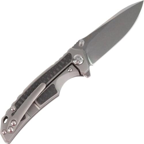 MASALONG kni213 high-end folding knife S35VN steel blade outdoor Titanium alloy + carbon fiber patch knife