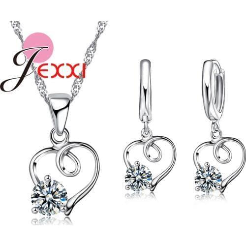 Wedding Jewerly Set For Bridal Cubic Zircon 925 Sterling Silver Earring Necklace Pendants Bijuterias Jewellery Sets