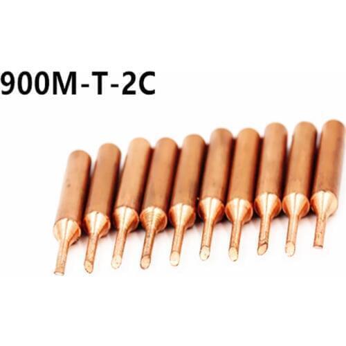 10Pcs 900M-T-2C Copper Soldering Iron Tips 900M-T Lead Free Welding Tools Set