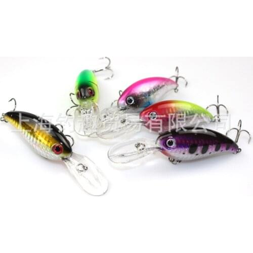 100pcs/lot Crank Fishing Lures artificial Shot type road sub rock little fat bait outside bronzing laser 14.8g bionic bait