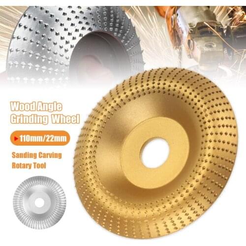 110mm Wood Angle Grinding Wheel Abrasive Disc Angle Grinder Tungsten Carbide Coating Bore Shaping Sanding Carving Rotary Tool