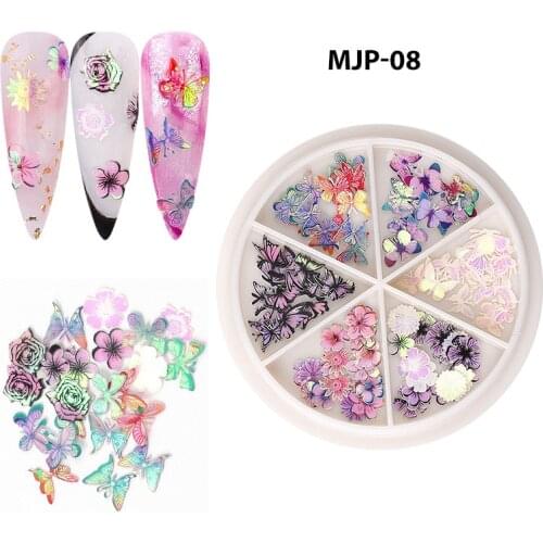 12 Grids Nail Glitter Snowflake Snow Christmas DIY Flakes Paillette Manicure Slice Nail Art Decor Sets