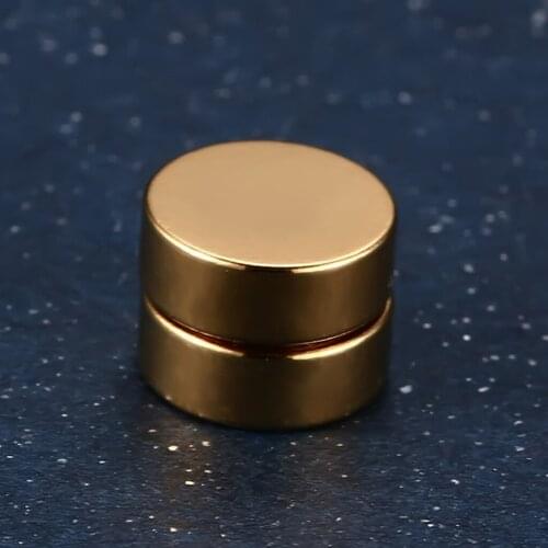 2 Pairs of Earrings Stainless Steel Round Shape Stud Earrings Magnet