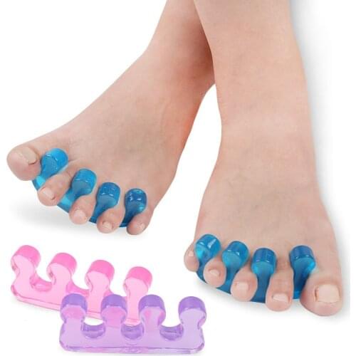 2PCS/Set Toe Separator Soft Silicone Toe Separators Flexible Finger Toe Spacer Toe Correctors Form Manicure Pedicure Nail Tools