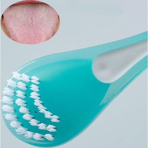 2021 Hot Sale Double Side Tongue Cleaner Brush Tongue Cleaning Oral Care Tool Silicone Tongue Scraper Toothbrush Fresh Breath