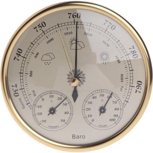 3 IN 1 Air Pressure Gauge Thermometer Hygrometer Barometer 72mm for Wall Mount Embedded Weather Forecast Station