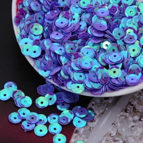 50g(1650pcs) 8mm Cup AB Colors Sequin Round Paillettes Sewing Wedding Craft Purple AB Spangles