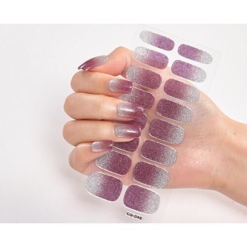 Pure Solid Color Gradual Change Glitter Series Powder Sequins Manicure Decoracion Full Cover Nail Stickers Nail Decoration