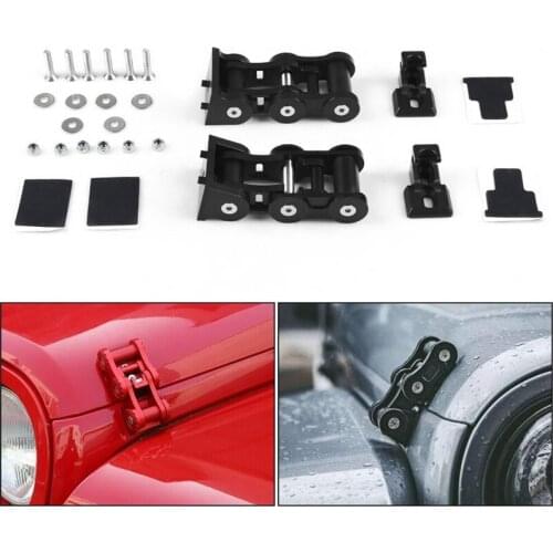 Dyno Racing 1Pair Aluminum Latch Locking Hood Catch Kit Compatible for 2007-2017 Jeep Wrangler JK, Black