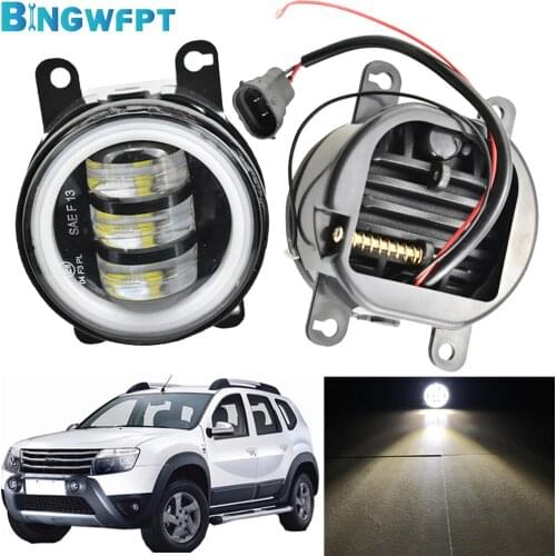 Daytime Running Light Aluminium For Dacia Duster 2010 2011 2012 2013 2014 2015 LED 12V H11 Fog Lights Fog Lamp Assembly