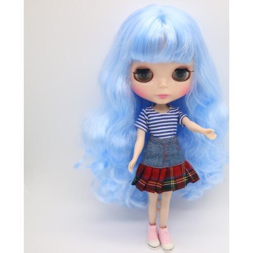 Blue Hair Nude blyth Doll,Suitable For DIY 01005