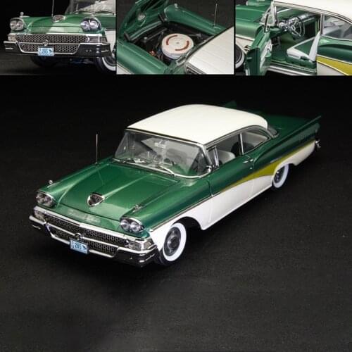 Diecast 1:18 Ford Fairlane 500 Alloy Classic Car Model Decoration Souvenir Ornaments Display Vehicle Gift Collection