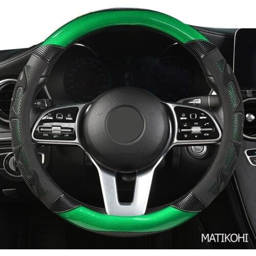 MATIKOHI Carbon Fiber Leather Car Steering Wheel Cover For Infinitis Q30 Q50 FX35 QX50 QX56 QX60 QX70 FX G25 G37