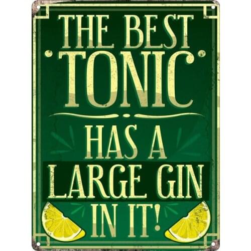 ¡Mini Tin muestra la mejor tónico tiene un gran Gin! Decoración Para el hogar, barra de café