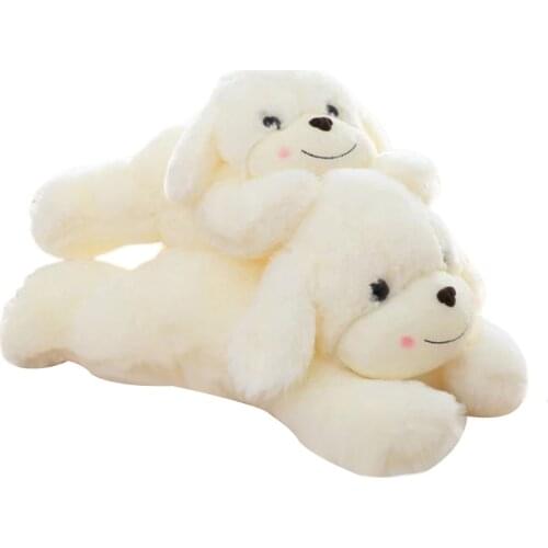 Cartoon Smiling Dog Shape Plush Toy Super Soft Stuffed Animal Doll Throw Pillow Children New Year Present Home Decoration