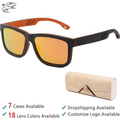 Orange Polarized Wood Sunglasses Womens Brand Designers Sun Glasses for Women Mirrored Sunglasses Shades Glasses Eyewear GB128
