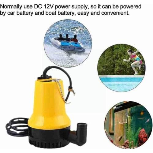 12V Submersible Water Pump 1620GPH 6000L/H Clean Clear Bilge Pond Automatic Water Pool Marine Boat Pump Flood Dirty Kit S0Q4