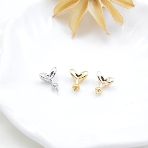 10pcs 8x10mm Copper Earring Post Stud Glossy Leaf Earring Pin Apple Head Pendant Cup Base Fits Findings DIY Jewelry Making