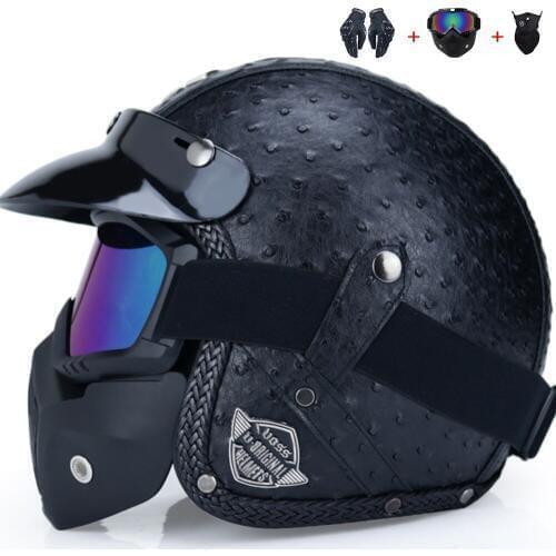 3/4 Open Face Helmet Casque Moto Men Women Retro Motorcycle Helmets Off-road ATV Dirt Bike Capacete