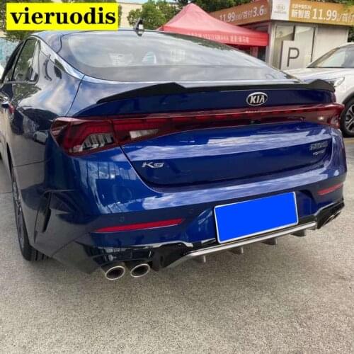 For KIA K5 optima 2020 2021 spoiler High ABS Plastic Gloosy Black Rear Trunk Boot Lip Spoiler Car Tail Wing Decoration V Style