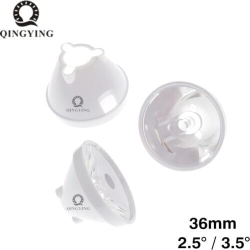 5pcs 1W 3W 5W High Power LED Lens 36mm Super Small Angle 2.5 3.5 Degree Optical Lenses Reflector Collimator With White Holder
